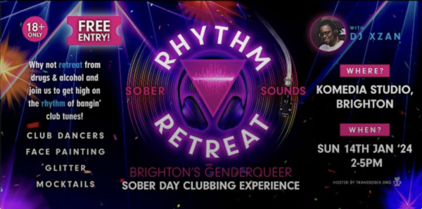 Gender-queer sober clubbing event at Komedia on Sunday, January 14